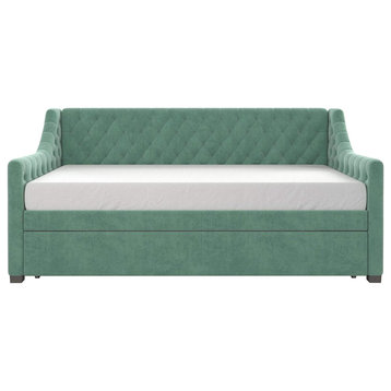 Diamond Tufted Upholstered Design Daybed and Trundle Set
