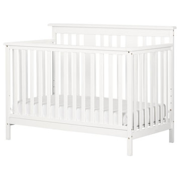 Cotton Candy Baby Crib 4 Heights with Toddler Rail, Pure White