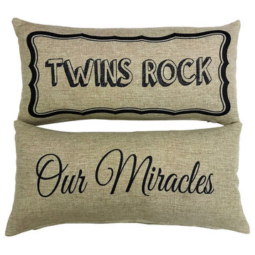 Twins Nursery Baby Gift Double Sided Pillow
