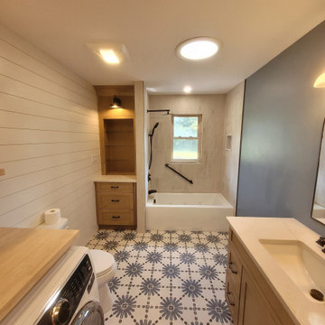 Transitional Contemporary Bathroom Laundry Room Remodel