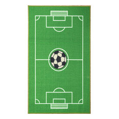 Soccer Solid Field Ground Kids Play Area Rug Anti Skid Backing, 2'2"x3'