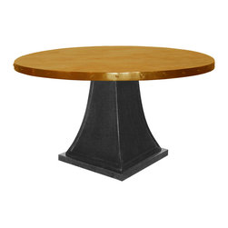 Rivoli Dining Table Base (Sq) with Brass or Copper Top - Dining Tables