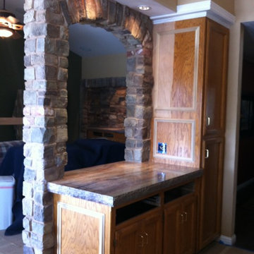 Yellow Oak cabinets-Before