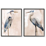 Stupell Industries - Beautiful Heron Birds Standing Watercolor Painting, 2pc, each 24 x 30 - It is time to set up your room with of our fresh new �Framed Giclee Textured Wall Art� pieces. You may have seen our Wooden or Canvas products, but our framed products are now available in three alluring styles: black, gray farmhouse and white. Our textured artwork will add more depth and dimension to any space. Each piece is mounted with a 1.5 inch thick ebony wood grain frame that is ready to hang! Looking for a statement piece? We have oversized artwork available.