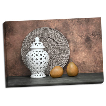 Fine Art Photograph, Ginger Jar & Pears I, Hand-Stretched Canvas