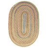 Roxbury Indoor Outdoor Braided Rug Straw / Natural Multi RB59 , 5' X 8' Oval