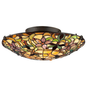 Quoizel TF1396SVB Kami 2 Light Flush Mount in Vintage Bronze