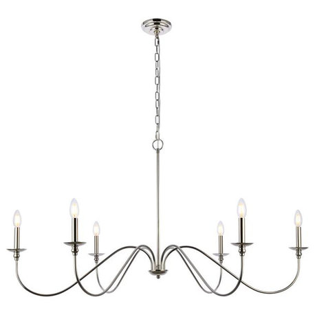 Living District LD5056D48PN Rohan 48 inch chandelier in polished nickel