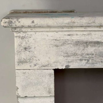 French Antique Limestone Fireplace Mantel