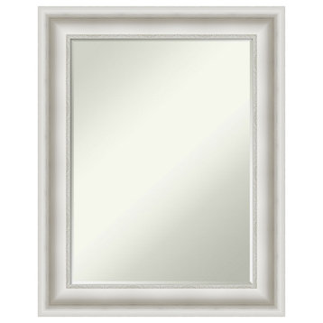 Parlor White Petite Bevel Bathroom Wall Mirror 23.5 x 29.5 in.