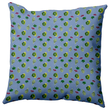 Three Veggies Pattern Decorative Throw Pillow, Cornflower, 20"x20"