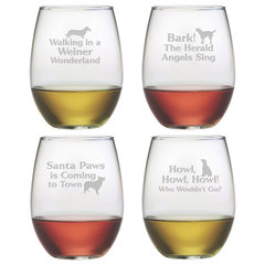 Wonderland Rose Crystal Stemless Wine Glasses (Set of 2) - The