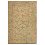Bareens Designer Rugs - Antique Rustic Soumak Ruthann Tan/Rust Wool Rug - 9'11'' x 13'0'' - Crafted by skilled master weavers with handspun wool and organic natural dyes with mesmerizing intricacy and gorgeous color palette, this breathtaking Soumak rug (also spelled Soumakh, Sumac, Sumak, Somekh or Soumac) is a flat-weave rug that is thick, strong and exceptionally durable. Soumak rugs are unique because of the wefts used to produce decorative patterns. Famous for its finely woven richly detailed motifs featuring different styles of tribal motifs, predominantly geometric, transitional and bird motifs. Most desired due to its versatility in design this hand-woven rug is in a compelling focal point in any living area and can decorate floor, interior walls, sofas, chairs, beds and tables.