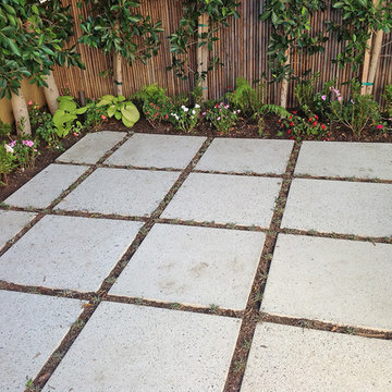 Concrete Paver Patio with Ground Cover