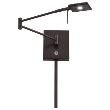 George'S Reading Room 1 Light LED Swing Arm Wall Lamp in Copper Bronze Patina