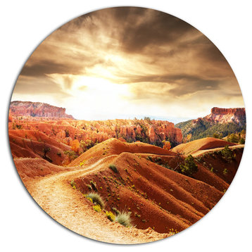 Beautiful View Of Bryce Canyon, African Landscape Round Artwork, 23"