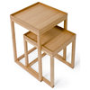 Wooden Nesting Side Table Set | Wireworks, Oak/Oak