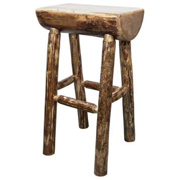 Glacier Country Collection Counter Height Half Log Barstool