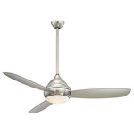 Minka Aire - Minka Aire Concept I Wet 58" Ceiling Fan F477L-BNW - 58" Ceiling Fan from Concept. I Wet collection in Brushed Nickel Wet finish. Number of Bulbs 1. Max Wattage 15.00. No bulbs included. 58" 3-Blade Ceiling Fan in Brushed Nickel Wet Finish with Silver Blades with White Opal Glass No UL Availability at this time.