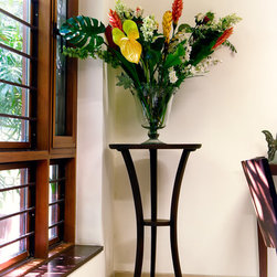 Metaphor | Tall, Round Display Stand with Slender Curved Legs - Plant Stands And Telephone Tables