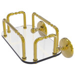 Allied Brass - Monte Carlo Wall Mounted Guest Towel Holder, Polished Brass - This elegant wall mounted guest towel tray will add style and convenience to your bathroom decor. Ideally sized to hold your favorite guest towels or a standard box of Kleenex Tissues. Keep your vanity top organized and clutter free with this wall mounted accessory.  Tempered glass and brass rails are used to make this item sturdy and stylish. Any of our lifetime designer finishes will provide a lifetime of use.