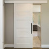Shaker Wood Sliding Barn Door with 10 different panel designs, Finished (Painted), 38"x84"