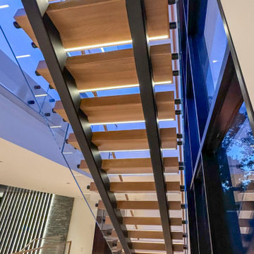 Project #126 | Contemporary Staircases with Integrated LEDs & Glass Railing