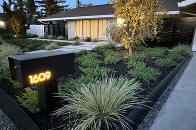 This is an example of a mid-century modern landscaping in Sacramento.