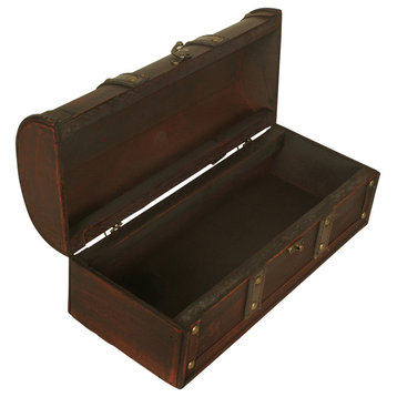 Wood Faux Leather Trunk