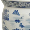 16" Landscape Blue and White Porcelain Fishbowl