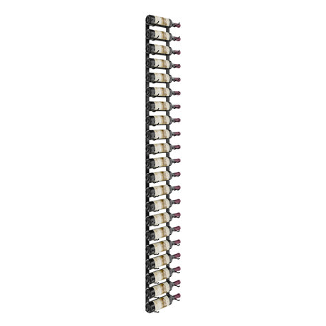 W Series Wine Rack 7, Wall Mounted Metal Bottle Storage, Matte Black, 21 Bottles, Single Deep