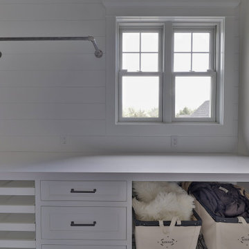 Laundry Room- Industrial Hanging Rod and Folding Station