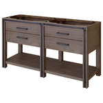 Sagehill Designs - Urban Metallo Vanity - The Urban Metallo Bath Collection combines design elements from a variety of influences like eclectic urban interiors and industrial relics. This inspiration can be seen in the unique combination of metal and wood components. Urban Metallo also features bureau style drawers with ample storage and a lower open display shelf. These design features are combined with the Sagehill Design's rustic finish that creates a unique design statement for your casual contemporary bath interior