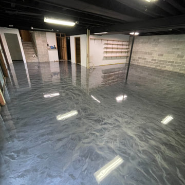 Metallic Epoxy Basement Floor