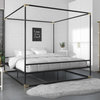 Celeste Canopy Metal Bed, Black, King