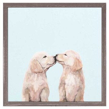 "Best Friend - Golden Pup Kisses" Mini Framed Canvas by Cathy Walters