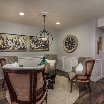 Neutral Rustic Transitional Basement