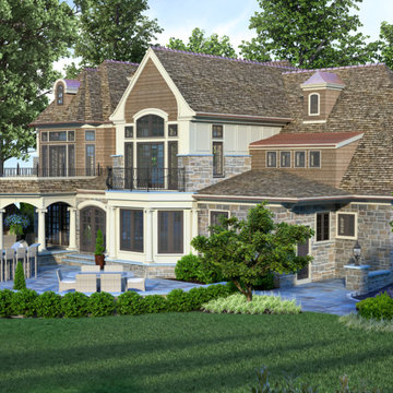 French Chateau - 3D Visualization of Home Remodel and Landscape Architecture