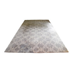 Ice Blue Pottery Barn 8 x 10 Scroll Tile Rug - Products