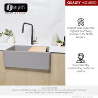 30" Undermount Workstation Single Bowl Gray Composite Granite Kitchen
