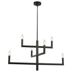 Dainolite - Dainolite NOR-326C-MB Nora, 31.5" 6-Light 2-Tier Chandelier - NOR-326C-MB6 Light Incandescent Aged Brass ChandelierNora 31.5 Inch 6 Lig Matte BlackUL: Suitable for damp locations Energy Star Qualified: n/a ADA Certified: n/a  *Number of Lights: 6-*Wattage:60w E12 Candelabra Base bulb(s) *Bulb Included:No *Bulb Type:E12 Candelabra Base *Finish Type:Matte Black