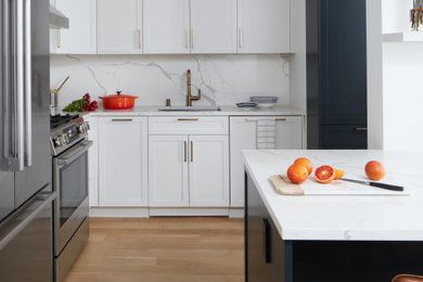 Large minimalist kitchen photo in New York