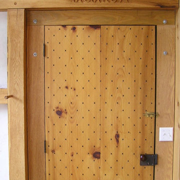 Detail of interior side of entry door. Date of construction over door.