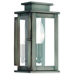 Livex Lighting - Livex Lighting 20191-29 Princeton - 9" One Light Outdoor Wall Lantern - The Princeton collection is a fresh interpretationPrinceton 9" One Lig Vintage Pewter Clear *UL: Suitable for wet locations Energy Star Qualified: n/a ADA Certified: n/a  *Number of Lights: Lamp: 1-*Wattage:60w Candelabra Base bulb(s) *Bulb Included:No *Bulb Type:Candelabra Base *Finish Type:Vintage Pewter