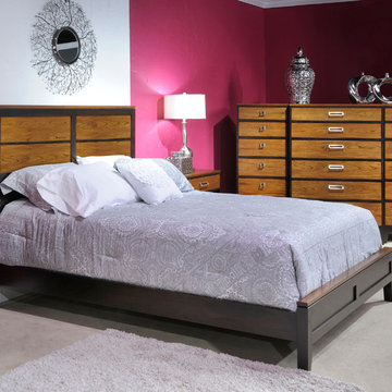 Eastwood 4-Panel Bedroom Collection in Superior Elm/Brown Maple