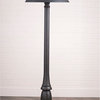 USA Handcrafted Wood Floor Lamp Textured Paint Finish, Black, Punched Tin Shade