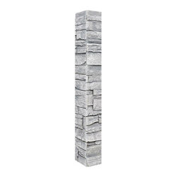 140-CT2-ALPINE DEEP STACKED STONE OUTSIDE CORNER - 48"H X 3 &frac12;" W X 1 &frac12;"D - Wall Panels