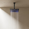 Digital Shower System LED 12" Rain Shower Head with 4-Way Thermostatic Faucet, Matte Black