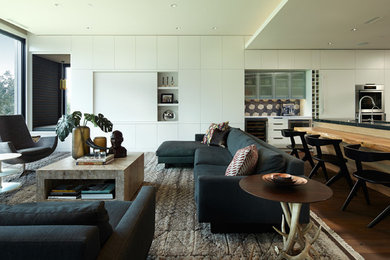 This is an example of a contemporary living room in Minneapolis.