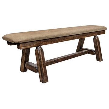 Montana Woodworks Homestead 5ft Transitional Wood Plank Style Bench in Brown